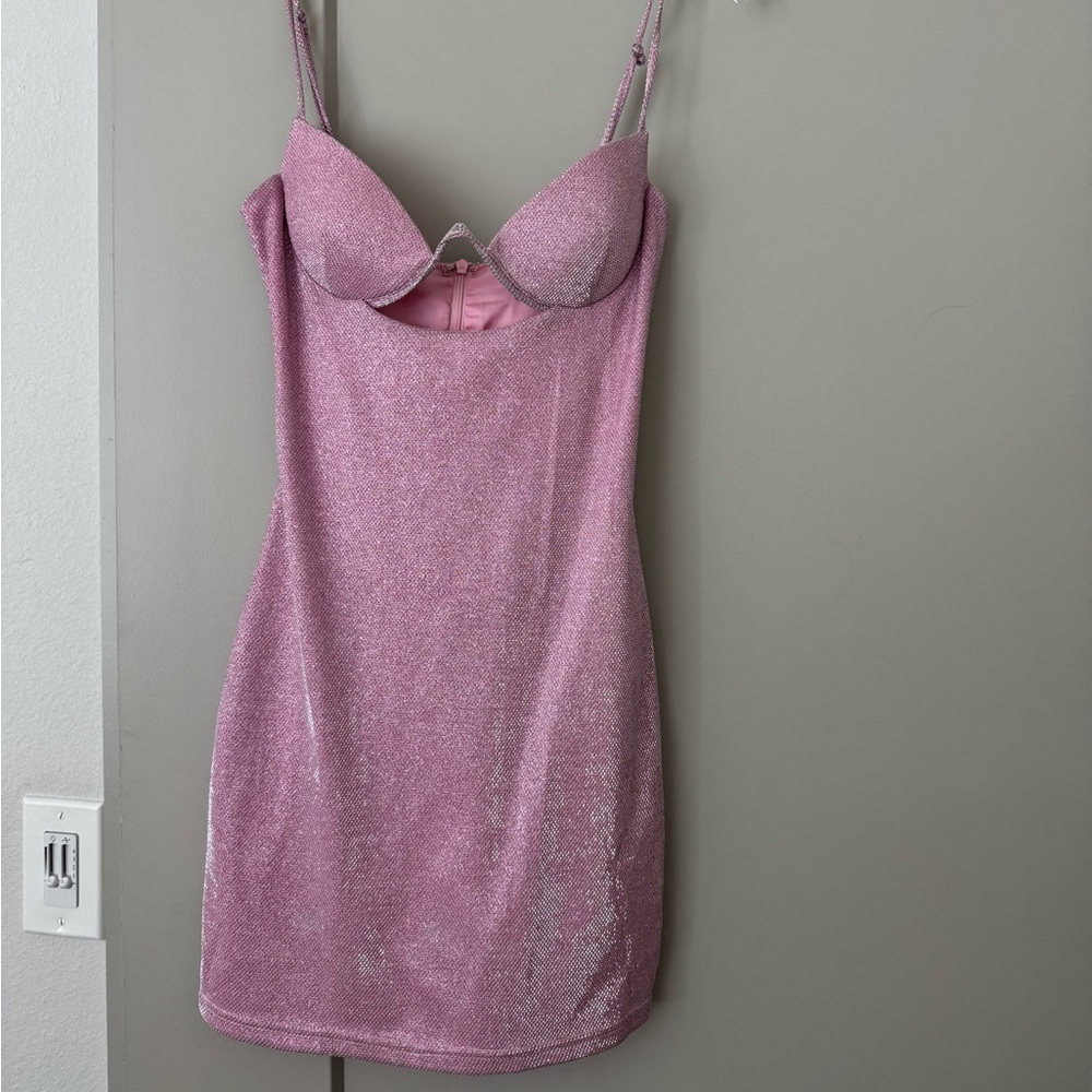 Glittering Pink Mini Dress